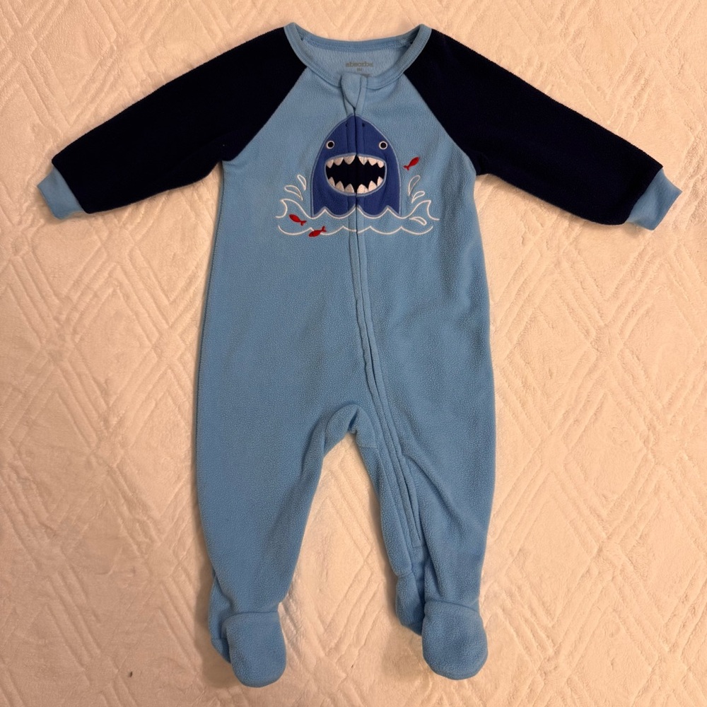 3 for $15 Absorba Soft Blue Baby Fleece Sleeper 6M